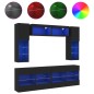 vidaXL 6-tlg. TV-Wohnwand mit LED-Leuchten Schwarz vidaXL 6-tlg. TV-Wohnwand mit LED-Leuchten Schwarz