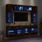vidaXL 6-tlg. TV-Wohnwand mit LED-Leuchten Räuchereiche vidaXL 6-tlg. TV-Wohnwand mit LED-Leuchten Räuchereiche