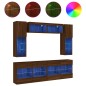 vidaXL 6-tlg. TV-Wohnwand mit LED-Leuchten Braun Eichen-Optik vidaXL 6-tlg. TV-Wohnwand mit LED-Leuchten Braun Eichen-Optik