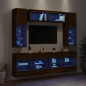 vidaXL 6-tlg. TV-Wohnwand mit LED-Leuchten Braun Eichen-Optik vidaXL 6-tlg. TV-Wohnwand mit LED-Leuchten Braun Eichen-Optik