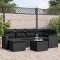 vidaXL 7-tlg. Garten-Sofagarnitur mit Kissen Schwarz Poly Rattan vidaXL 7-tlg. Garten-Sofagarnitur mit Kissen Schwarz Poly Rattan