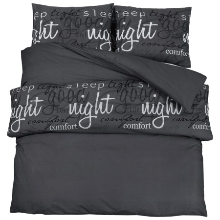vidaXL Bettwäsche-Set Schwarz 220x240 cm Baumwolle