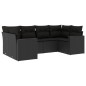 vidaXL 6-tlg. Garten-Sofagarnitur mit Kissen Schwarz Poly Rattan vidaXL 6-tlg. Garten-Sofagarnitur mit Kissen Schwarz Poly Rattan