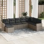 vidaXL 8-tlg. Garten-Sofagarnitur mit Kissen Grau Poly Rattan vidaXL 8-tlg. Garten-Sofagarnitur mit Kissen Grau Poly Rattan