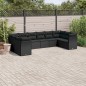 vidaXL 10-tlg. Garten-Sofagarnitur mit Kissen Schwarz Poly Rattan vidaXL 10-tlg. Garten-Sofagarnitur mit Kissen Schwarz Poly Rattan