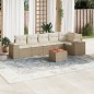 vidaXL 7-tlg. Garten-Sofagarnitur mit Kissen Beige Poly Rattan vidaXL 7-tlg. Garten-Sofagarnitur mit Kissen Beige Poly Rattan