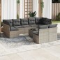 vidaXL 10-tlg. Garten-Sofagarnitur mit Kissen Grau Poly Rattan vidaXL 10-tlg. Garten-Sofagarnitur mit Kissen Grau Poly Rattan