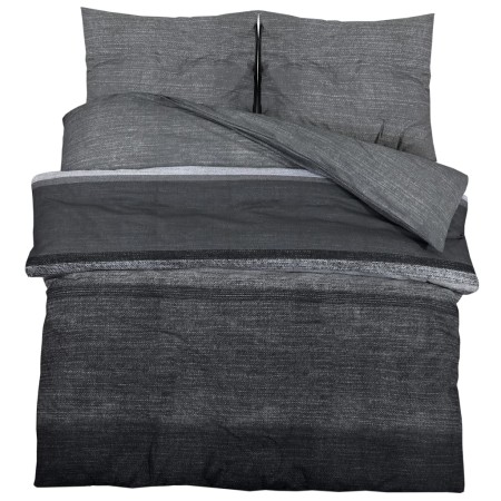 vidaXL Bettwäsche-Set Dunkelgrau 260x240 cm Baumwolle