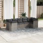 vidaXL 7-tlg. Garten-Sofagarnitur mit Kissen Grau Poly Rattan vidaXL 7-tlg. Garten-Sofagarnitur mit Kissen Grau Poly Rattan