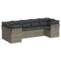 vidaXL 7-tlg. Garten-Sofagarnitur mit Kissen Grau Poly Rattan vidaXL 7-tlg. Garten-Sofagarnitur mit Kissen Grau Poly Rattan