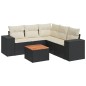 vidaXL 6-tlg. Garten-Sofagarnitur mit Kissen Schwarz Poly Rattan vidaXL 6-tlg. Garten-Sofagarnitur mit Kissen Schwarz Poly Rattan