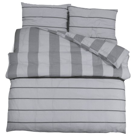 vidaXL Bettwäsche-Set Grau 240x220 cm Baumwolle