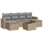 vidaXL 7-tlg. Garten-Sofagarnitur mit Kissen Beige Poly Rattan vidaXL 7-tlg. Garten-Sofagarnitur mit Kissen Beige Poly Rattan