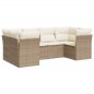 vidaXL 6-tlg. Garten-Sofagarnitur mit Kissen Beige Poly Rattan vidaXL 6-tlg. Garten-Sofagarnitur mit Kissen Beige Poly Rattan