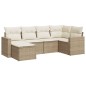 vidaXL 6-tlg. Garten-Sofagarnitur mit Kissen Beige Poly Rattan vidaXL 6-tlg. Garten-Sofagarnitur mit Kissen Beige Poly Rattan