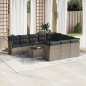 vidaXL 11-tlg. Garten-Sofagarnitur mit Kissen Grau Poly Rattan vidaXL 11-tlg. Garten-Sofagarnitur mit Kissen Grau Poly Rattan