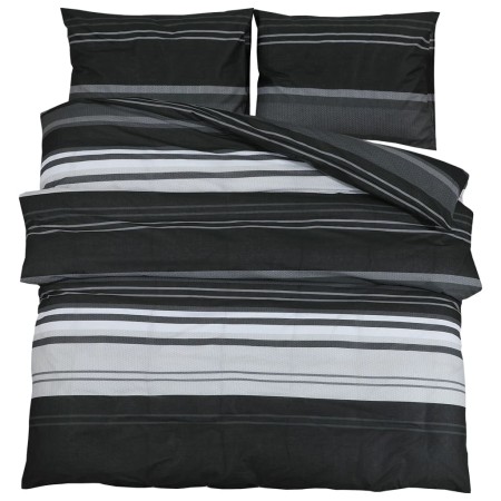 vidaXL Bettwäsche-Set Schwarz und Weiß 140x200 cm Baumwolle
