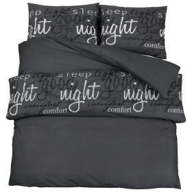 vidaXL Bettwäsche-Set Schwarz 140x200 cm Baumwolle