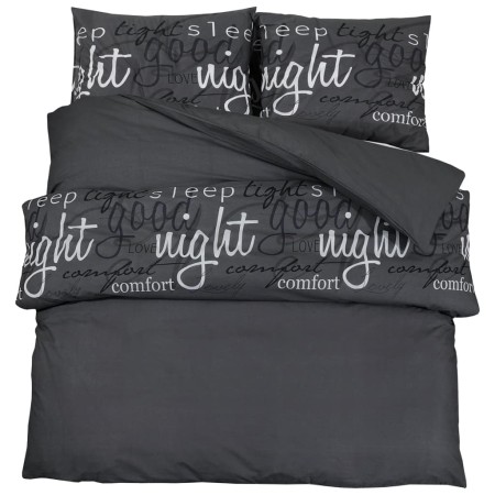vidaXL Bettwäsche-Set Schwarz 140x200 cm Baumwolle
