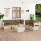 6-tlg. Garten-Sofagarnitur aus Paletten mit Kissen Fichtenholz 6-tlg. Garten-Sofagarnitur aus Paletten mit Kissen Fichtenholz