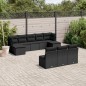 vidaXL 10-tlg. Garten-Sofagarnitur mit Kissen Schwarz Poly Rattan vidaXL 10-tlg. Garten-Sofagarnitur mit Kissen Schwarz Poly Rattan