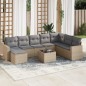 vidaXL 9-tlg. Garten-Sofagarnitur mit Kissen Beige Poly Rattan vidaXL 9-tlg. Garten-Sofagarnitur mit Kissen Beige Poly Rattan
