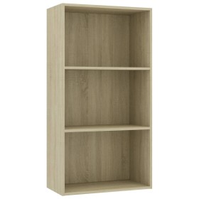 vidaXL Bücherregal 3 Fächer Sonoma-Eiche 60x30x114 cm Holzwerkstoff