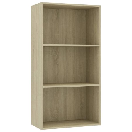 vidaXL Bücherregal 3 Fächer Sonoma-Eiche 60x30x114 cm Holzwerkstoff
