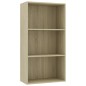vidaXL Bücherregal 3 Fächer Sonoma-Eiche 60x30x114 cm Holzwerkstoff vidaXL Bücherregal 3 Fächer Sonoma-Eiche 60x30x114 cm Holzwerkstoff