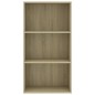 vidaXL Bücherregal 3 Fächer Sonoma-Eiche 60x30x114 cm Holzwerkstoff vidaXL Bücherregal 3 Fächer Sonoma-Eiche 60x30x114 cm Holzwerkstoff