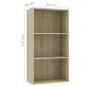 vidaXL Bücherregal 3 Fächer Sonoma-Eiche 60x30x114 cm Holzwerkstoff vidaXL Bücherregal 3 Fächer Sonoma-Eiche 60x30x114 cm Holzwerkstoff
