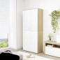 vidaXL Schuhschrank Weiß & Sonoma-Eiche 80x39x178 cm Holzwerkstoff vidaXL Schuhschrank Weiß & Sonoma-Eiche 80x39x178 cm Holzwerkstoff