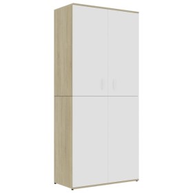 vidaXL Schuhschrank Weiß & Sonoma-Eiche 80x39x178 cm Holzwerkstoff