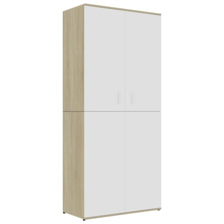 vidaXL Schuhschrank Weiß & Sonoma-Eiche 80x39x178 cm Holzwerkstoff