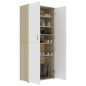 vidaXL Schuhschrank Weiß & Sonoma-Eiche 80x39x178 cm Holzwerkstoff vidaXL Schuhschrank Weiß & Sonoma-Eiche 80x39x178 cm Holzwerkstoff