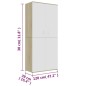 vidaXL Schuhschrank Weiß & Sonoma-Eiche 80x39x178 cm Holzwerkstoff vidaXL Schuhschrank Weiß & Sonoma-Eiche 80x39x178 cm Holzwerkstoff