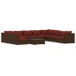 vidaXL 11-tlg. Garten-Lounge-Set mit Kissen Braun Poly Rattan vidaXL 11-tlg. Garten-Lounge-Set mit Kissen Braun Poly Rattan