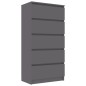 vidaXL Sideboard mit Schubladen Grau 60x35x121 cm Holzwerkstoff vidaXL Sideboard mit Schubladen Grau 60x35x121 cm Holzwerkstoff