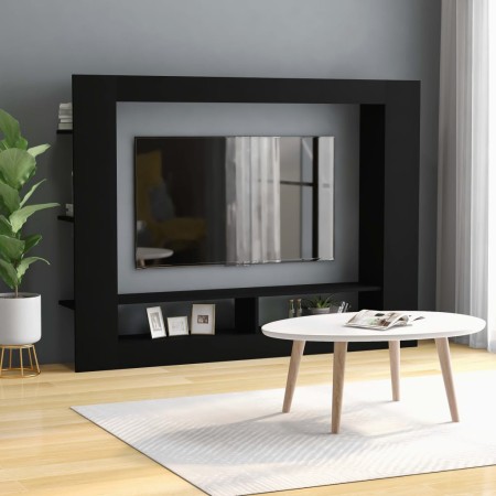 vidaXL TV-Schrank Schwarz 152x22x113 cm Holzwerkstoff