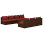 vidaXL 8-tlg. Garten-Lounge-Set mit Kissen Poly Rattan Braun vidaXL 8-tlg. Garten-Lounge-Set mit Kissen Poly Rattan Braun