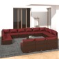 vidaXL 14-tlg. Garten-Lounge-Set mit Kissen Braun Poly Rattan vidaXL 14-tlg. Garten-Lounge-Set mit Kissen Braun Poly Rattan