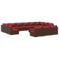 vidaXL 14-tlg. Garten-Lounge-Set mit Kissen Braun Poly Rattan vidaXL 14-tlg. Garten-Lounge-Set mit Kissen Braun Poly Rattan