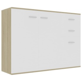 vidaXL Sideboard Weiß Sonoma-Eiche 105x30x75 cm Holzwerkstoff