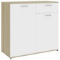 vidaXL Sideboard Weiß Sonoma-Eiche 80x36x75 cm Holzwerkstoff vidaXL Sideboard Weiß Sonoma-Eiche 80x36x75 cm Holzwerkstoff