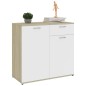 vidaXL Sideboard Weiß Sonoma-Eiche 80x36x75 cm Holzwerkstoff vidaXL Sideboard Weiß Sonoma-Eiche 80x36x75 cm Holzwerkstoff
