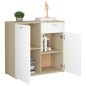 vidaXL Sideboard Weiß Sonoma-Eiche 80x36x75 cm Holzwerkstoff vidaXL Sideboard Weiß Sonoma-Eiche 80x36x75 cm Holzwerkstoff