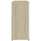 vidaXL Sideboard Weiß Sonoma-Eiche 80x36x75 cm Holzwerkstoff vidaXL Sideboard Weiß Sonoma-Eiche 80x36x75 cm Holzwerkstoff