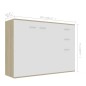 vidaXL Sideboard Weiß Sonoma-Eiche 105x30x75 cm Holzwerkstoff vidaXL Sideboard Weiß Sonoma-Eiche 105x30x75 cm Holzwerkstoff