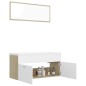 vidaXL Badmöbel-Set Weiß und Sonoma-Eiche Holzwerkstoff vidaXL Badmöbel-Set Weiß und Sonoma-Eiche Holzwerkstoff