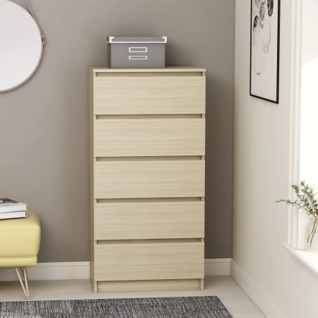 vidaXL Sideboard mit Schubladen Sonoma-Eiche 60x35x121cm Holzwerkstoff